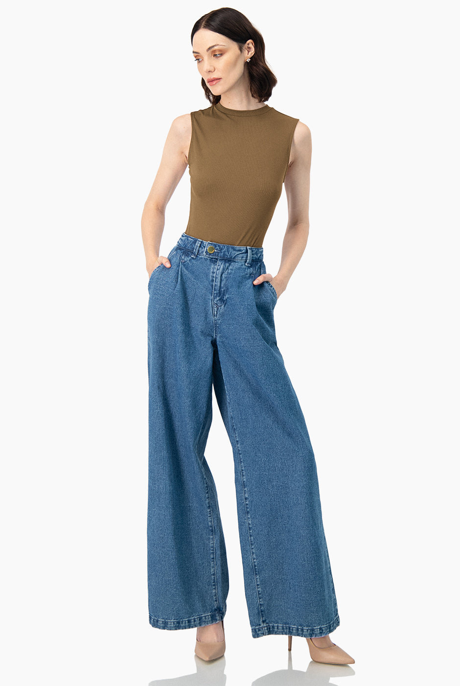 Body ajustado de cuello redondo