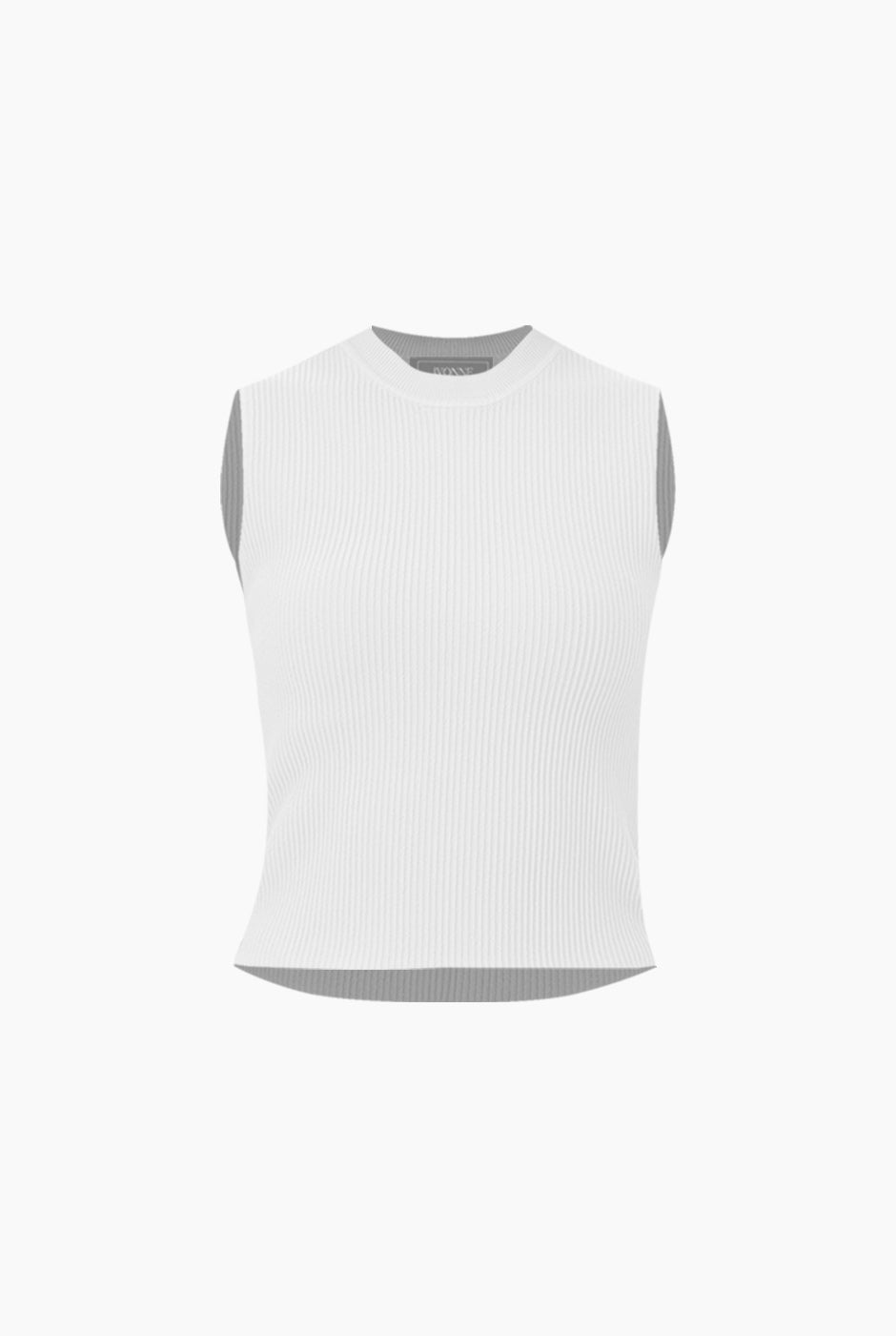 Top acanalado sin mangas en color hueso