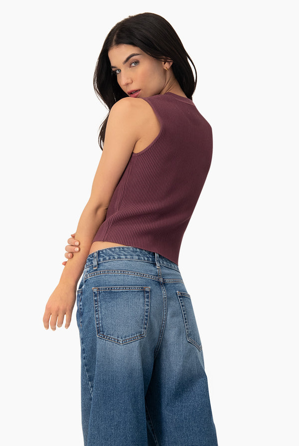 Slim Top Knitted Rib