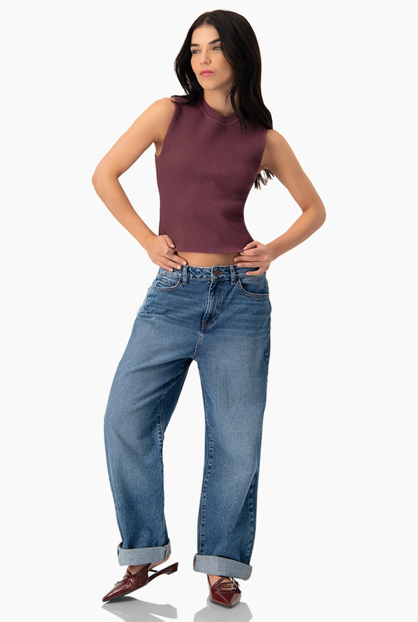 Slim Top Knitted Rib