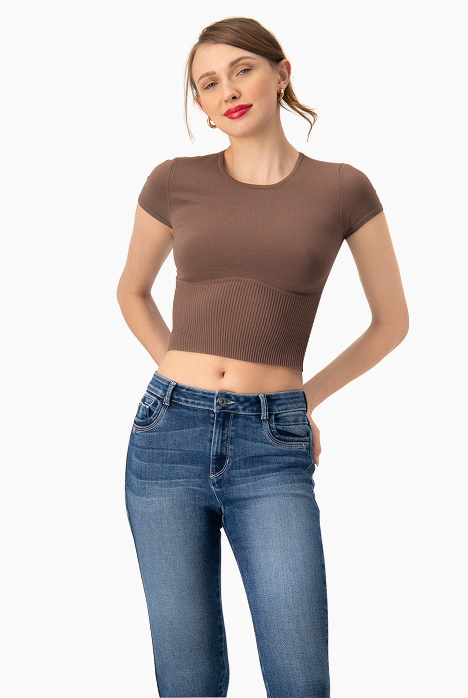 Slim Top Tejido Combinado