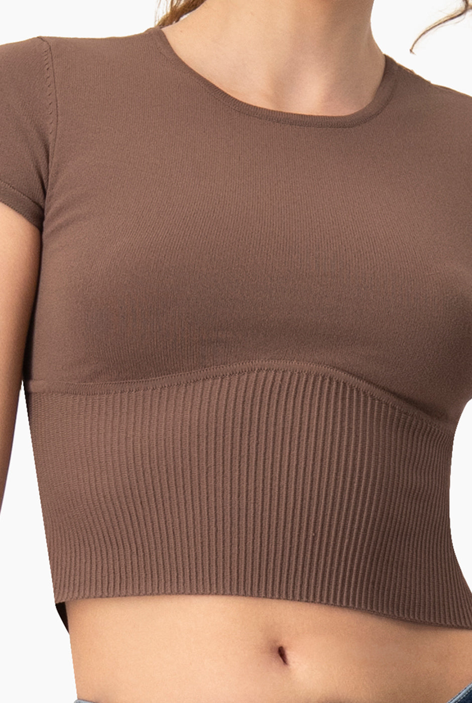 Slim Top Tejido Combinado