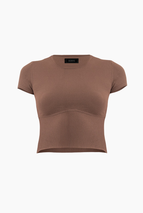 Slim Top Tejido Combinado