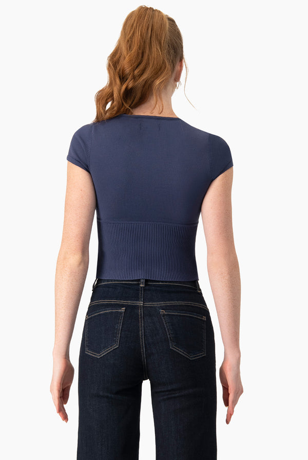 Slim Top Tejido Combinado