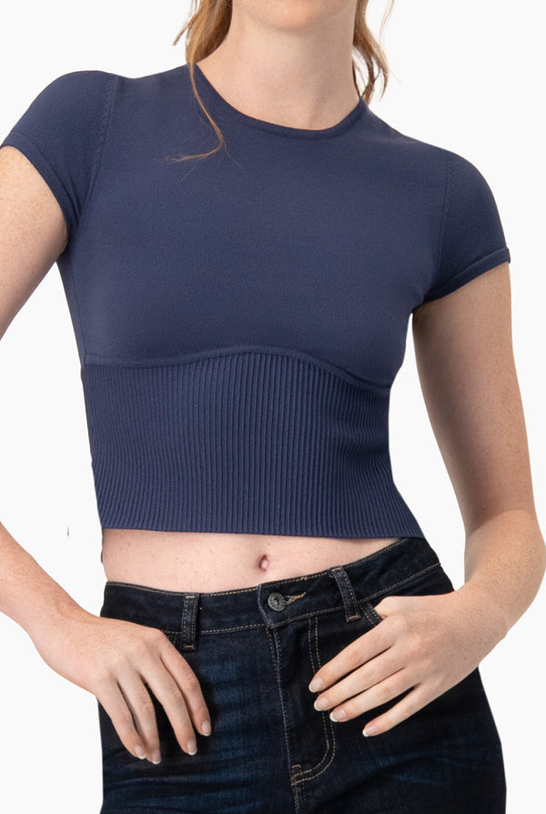 Slim Top Tejido Combinado