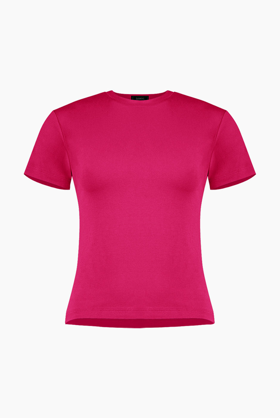 Playera básica fucsia con cuello redondo y manga corta