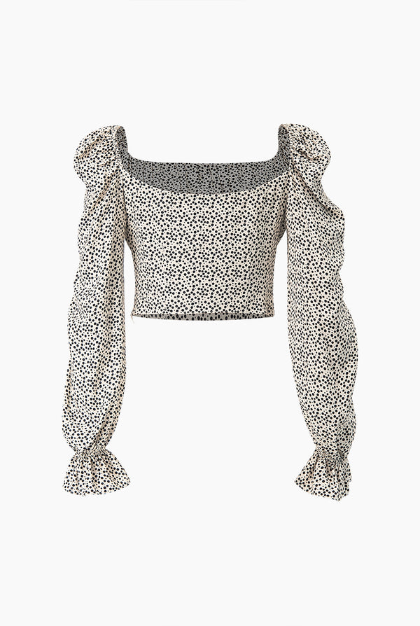 Blusa estampada de escote cuadrado