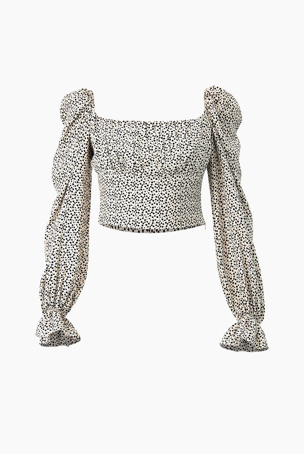 Blusa estampada de escote cuadrado