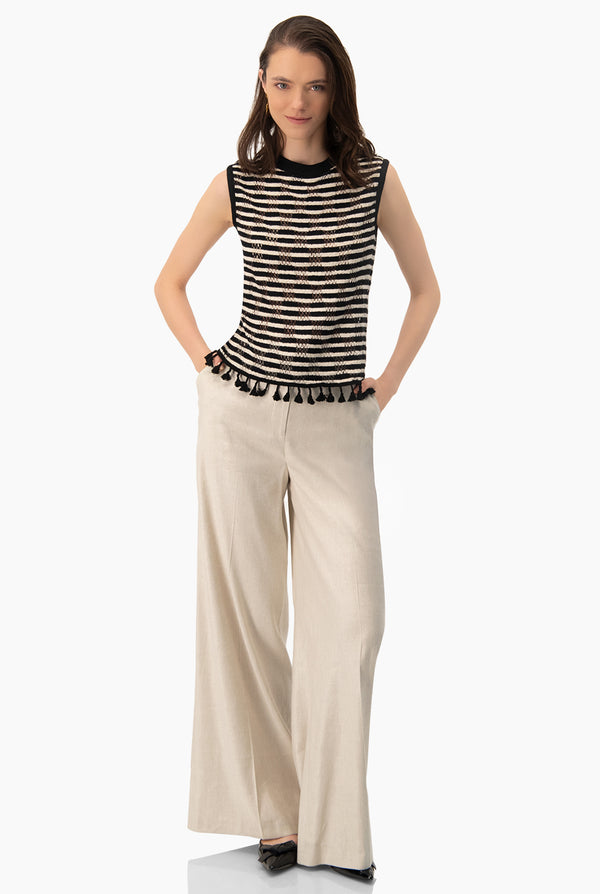 Blusa recta con borlas