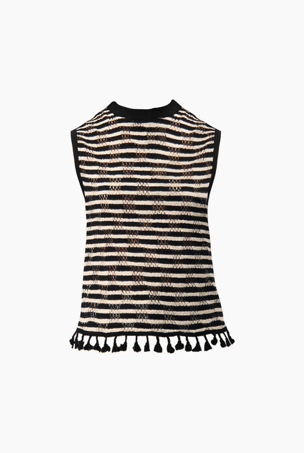 Blusa recta con borlas