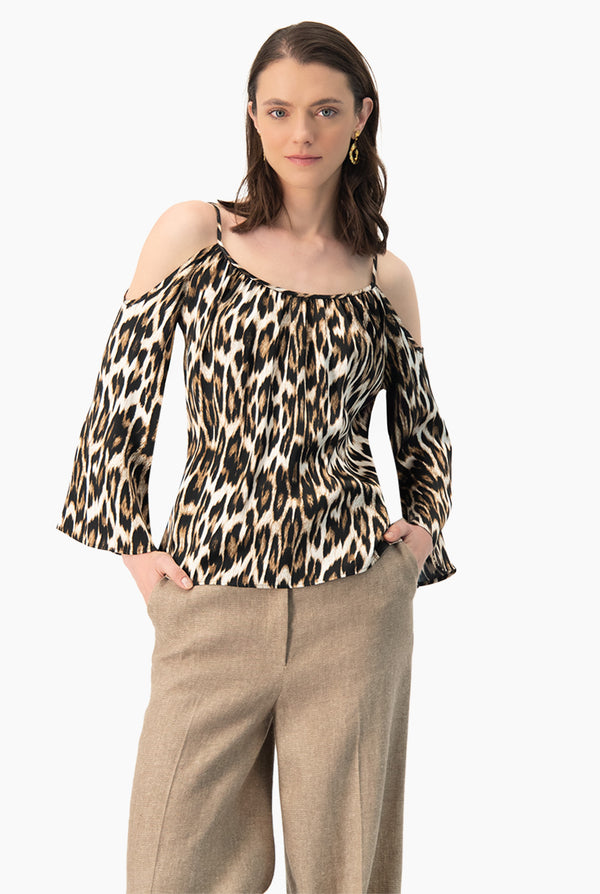 Blusa manga larga estampada