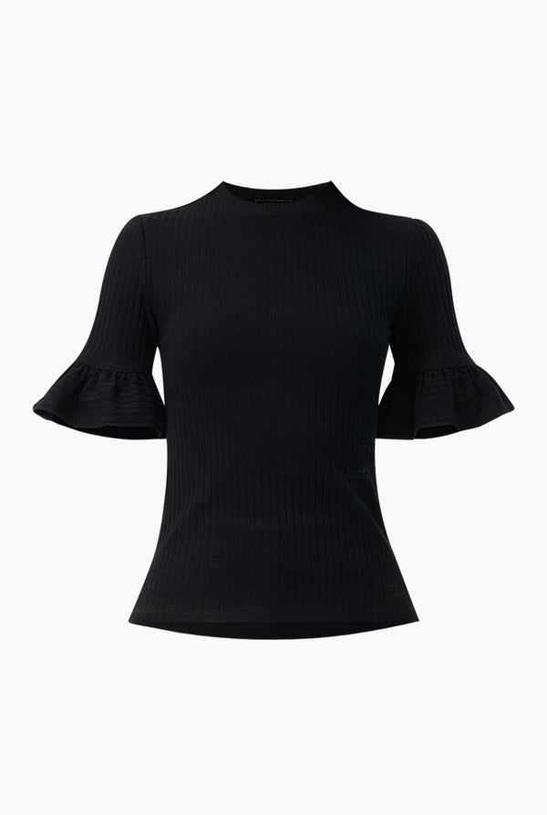 Blusa de manga corta de volantes