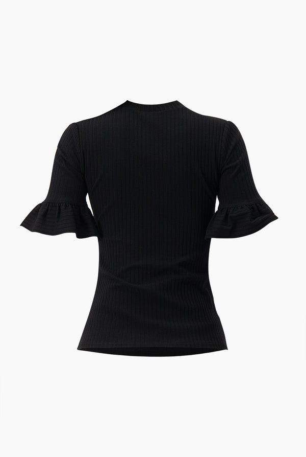 Blusa de manga corta de volantes