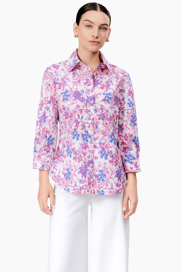 Blusa camisera recta estampada
