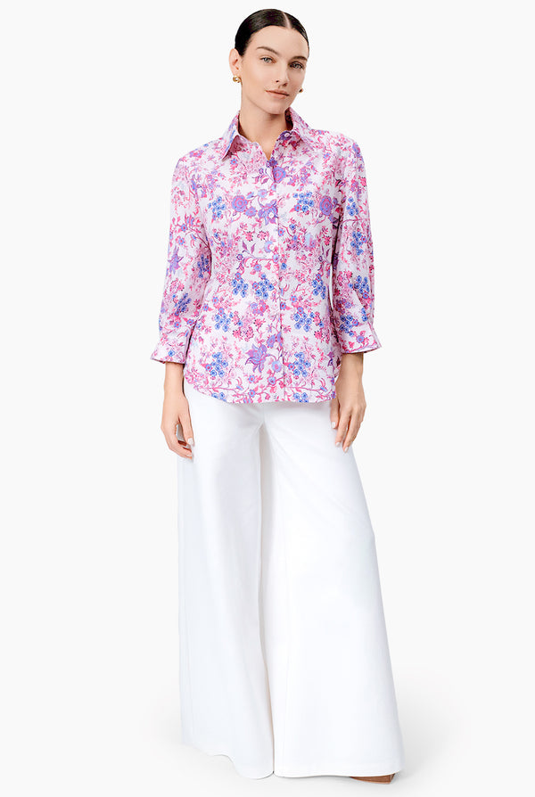 Blusa camisera recta estampada