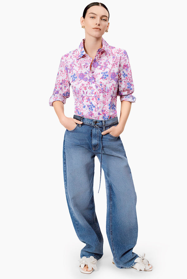 Blusa camisera recta estampada