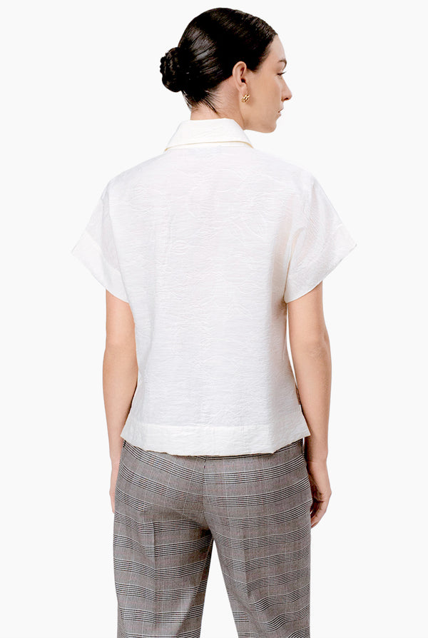 Blusa camisera lisa de manga corta