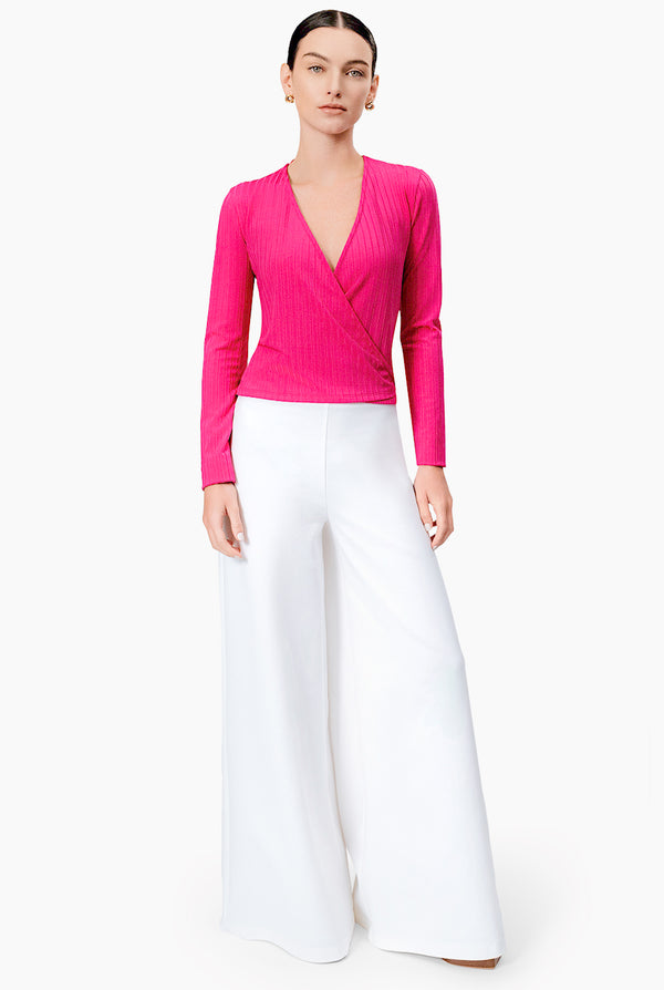 Blusa fucsia de manga larga