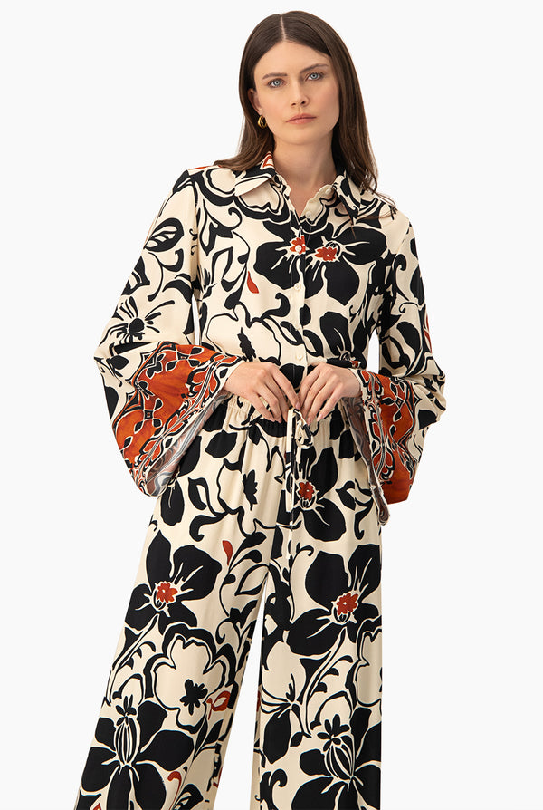 Blusa larga y cuello camisero