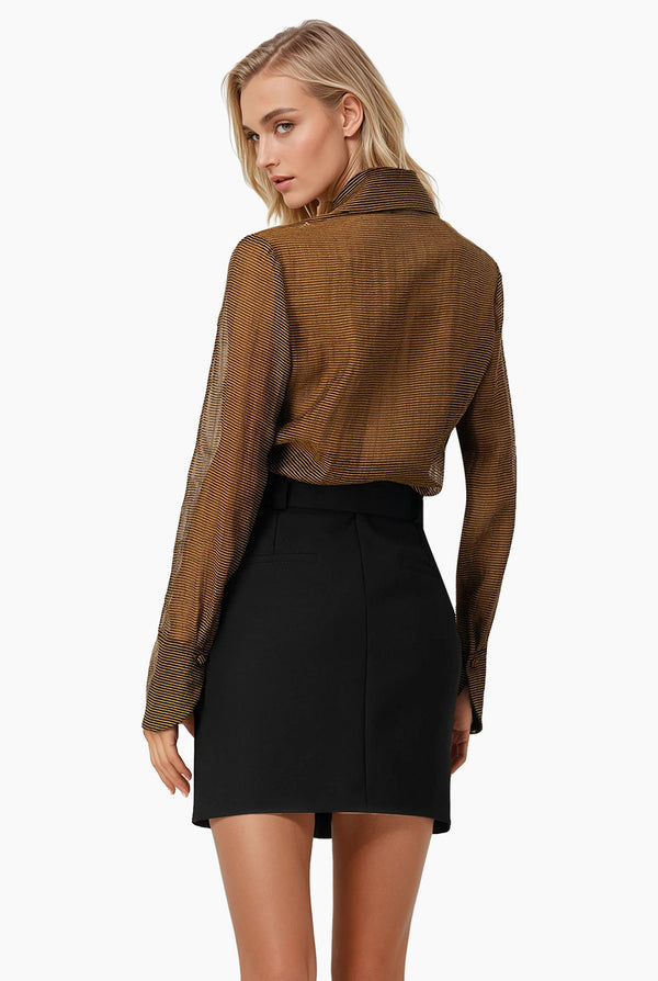 Blusa camisera y manga larga