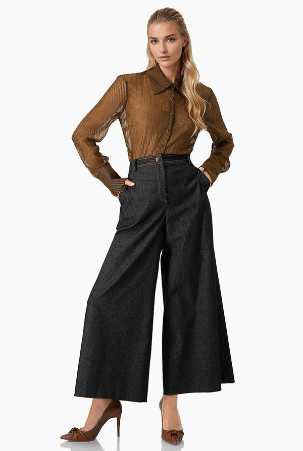 Blusa camisera y manga larga