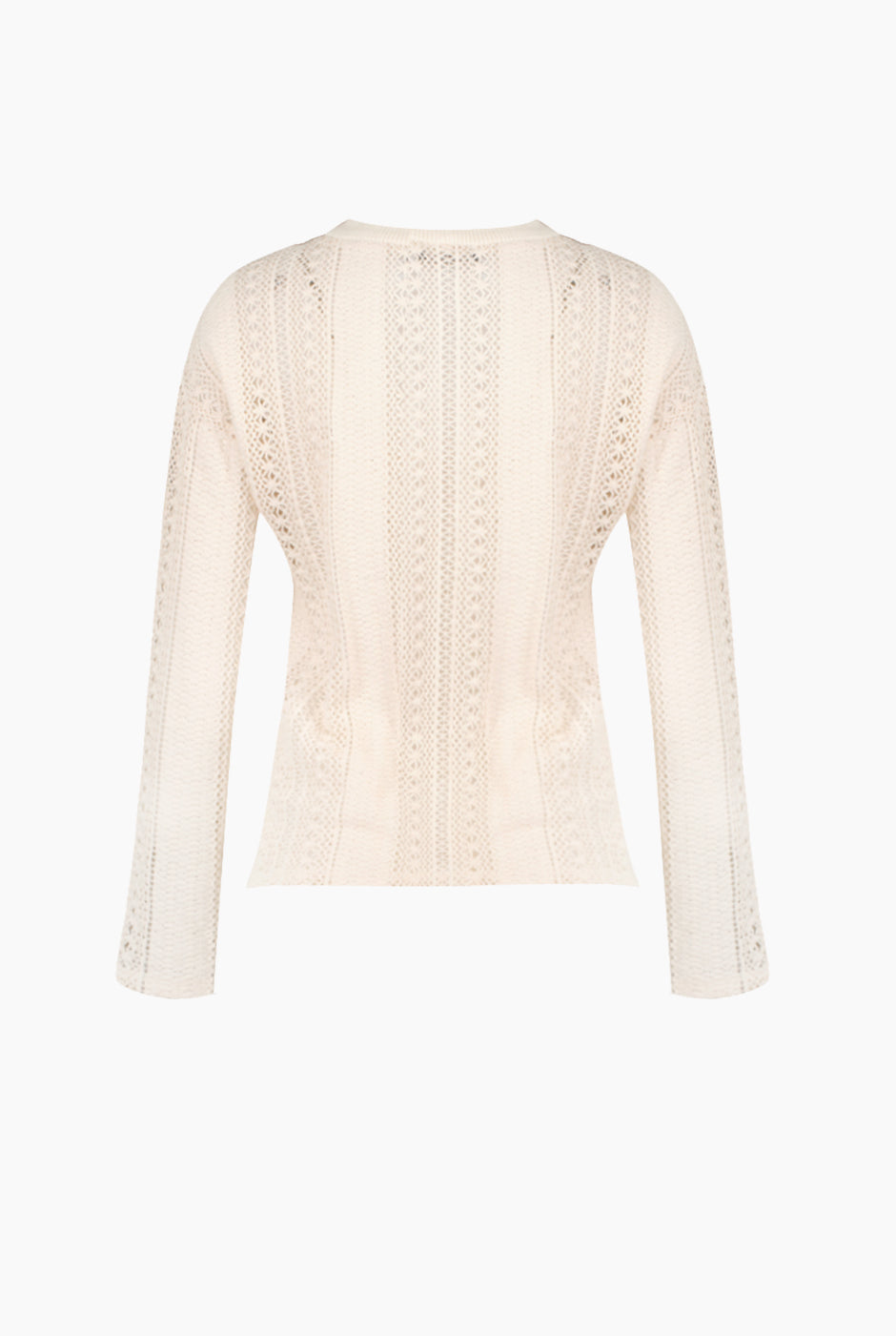 Blusa tejida en color natural de manga larga