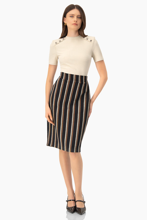 Blusa natural cuello redondo