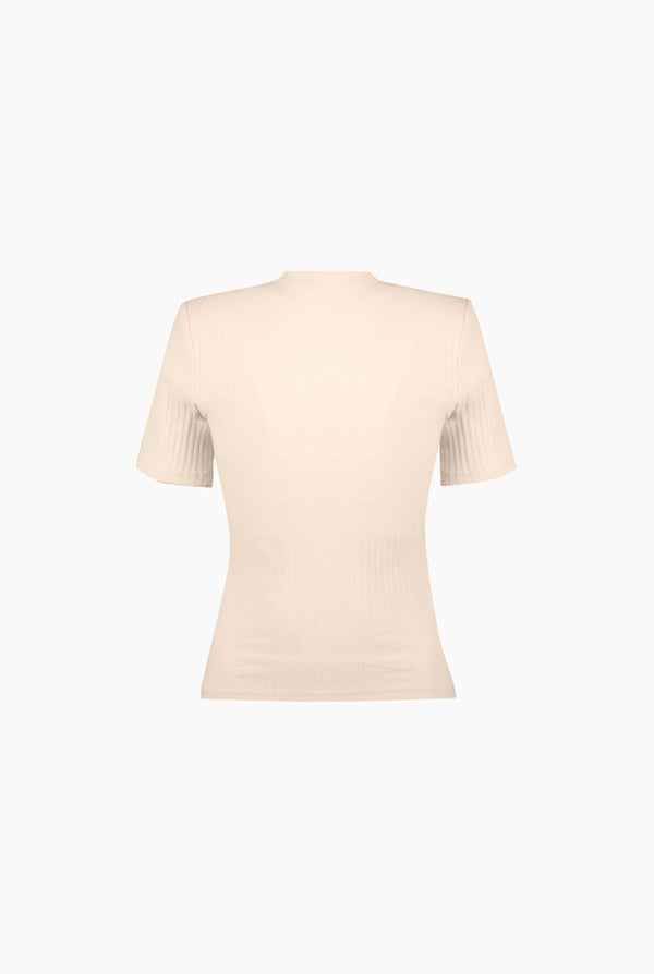 Blusa natural cuello redondo