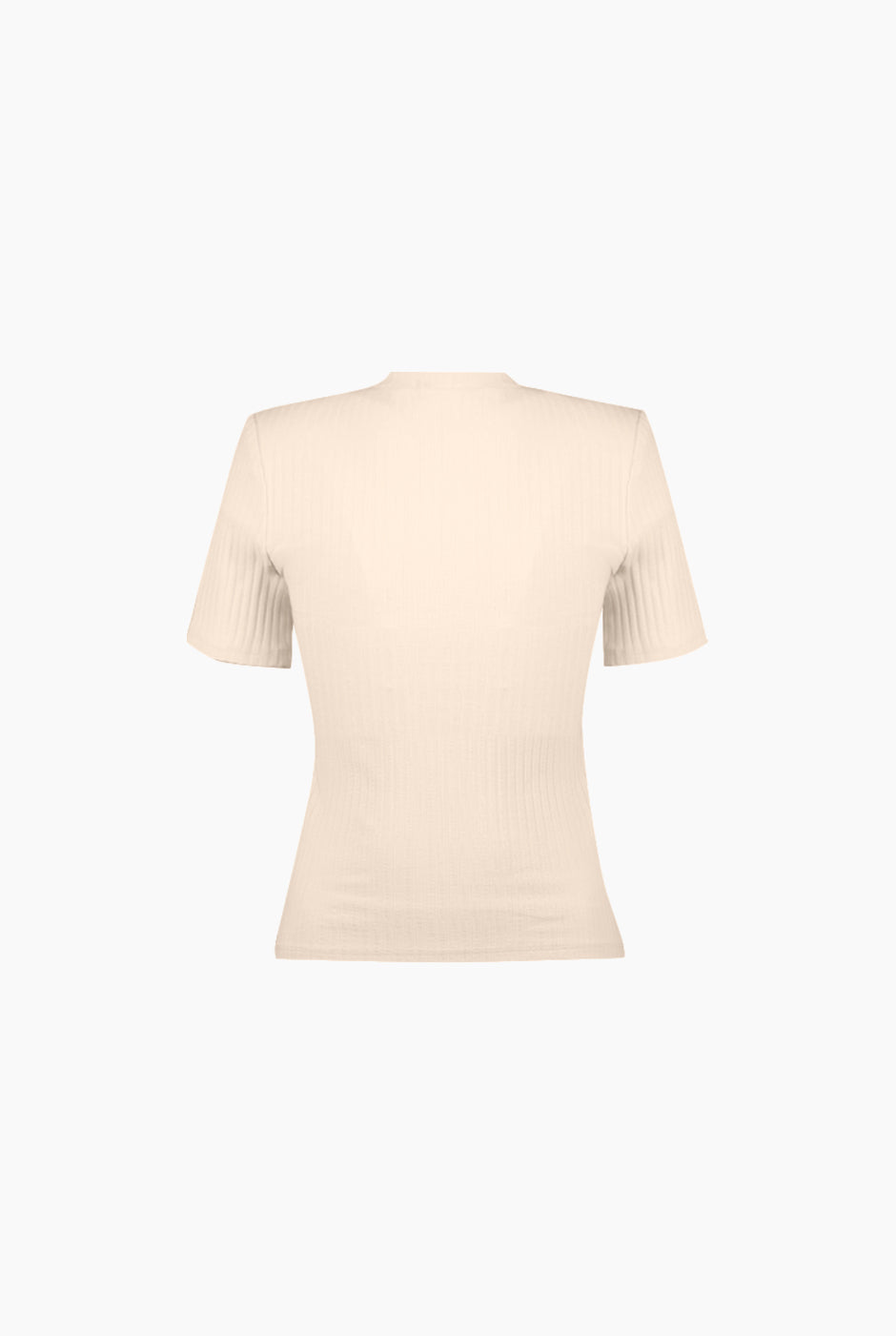 Blusa natural de canale con botones y cuello redondo