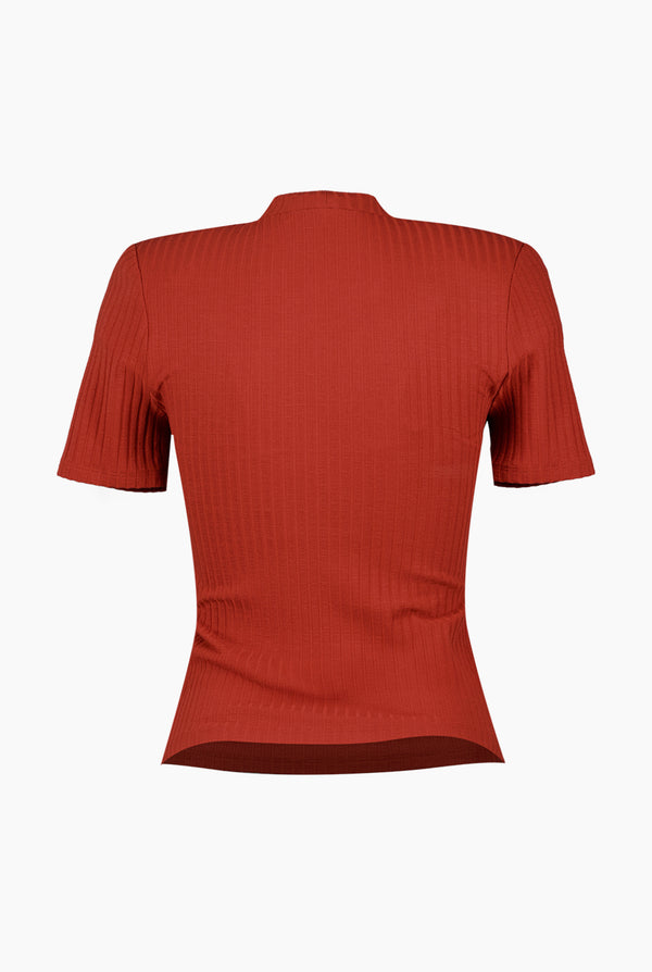 Blusa roja cuello redondo