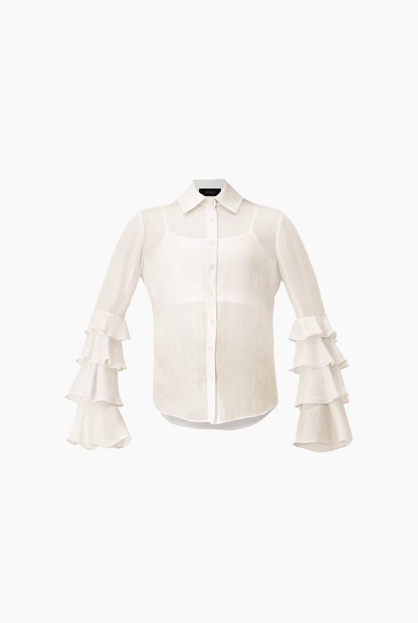 Blusa manga larga con olanes