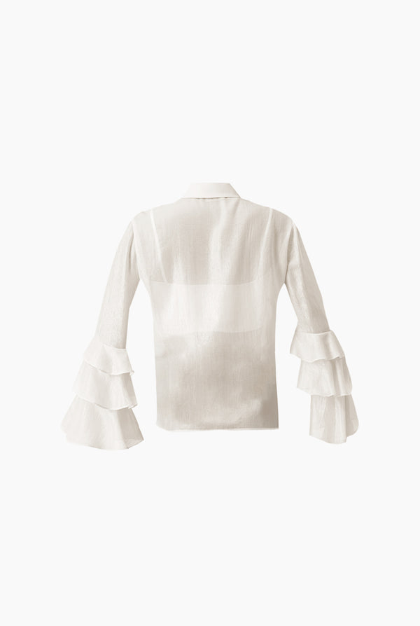 Blusa manga larga con olanes