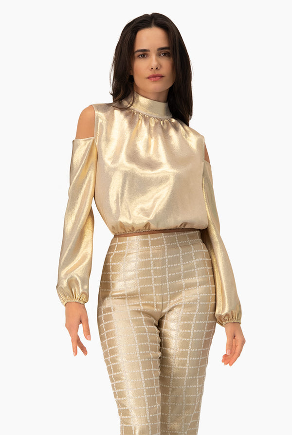 Blusa lisa de hombros descubiertos