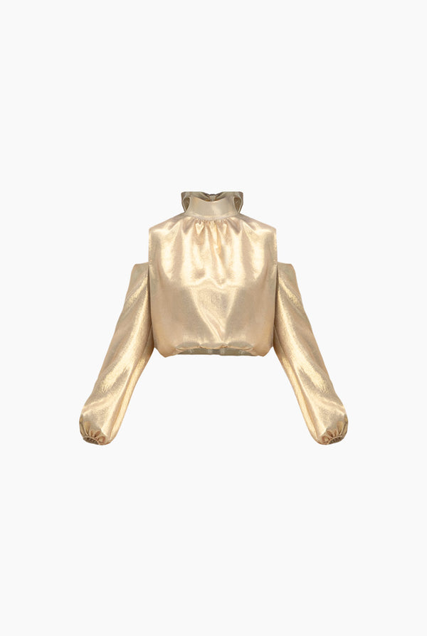 Blusa lisa de hombros descubiertos