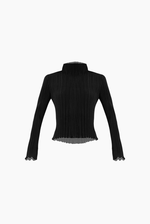 Blusa plisada y cuello alto