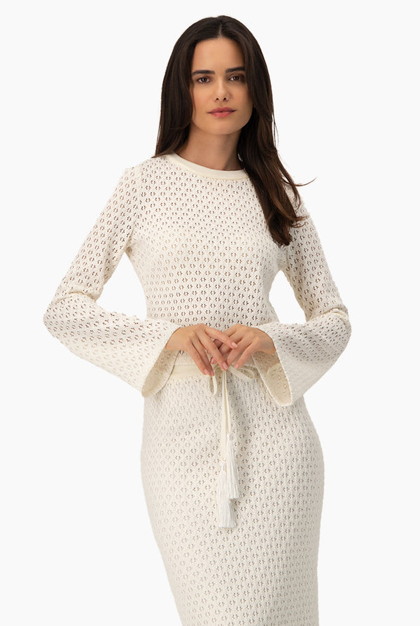 Blusa tejida recta de manga larga