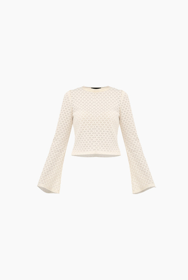 Blusa tejida recta de manga larga