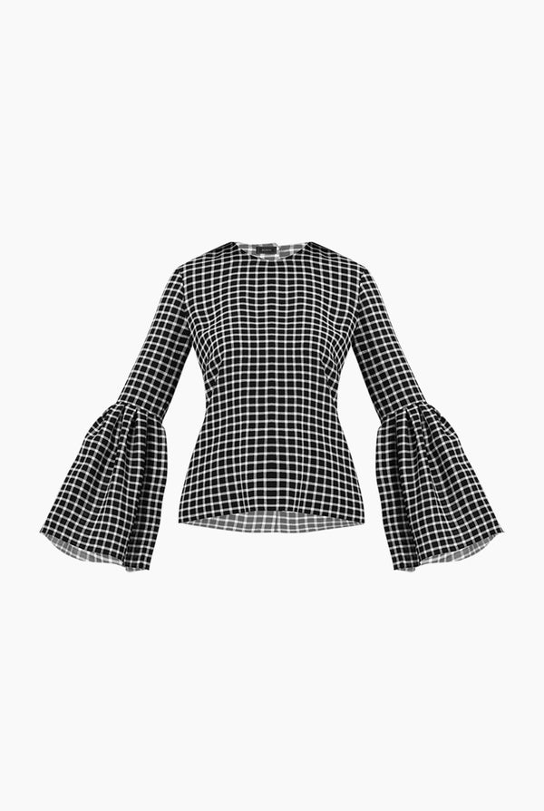 Blusa a cuadros manga larga