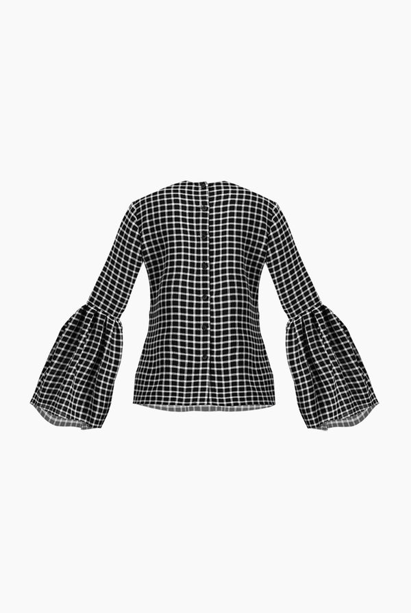 Blusa a cuadros manga larga