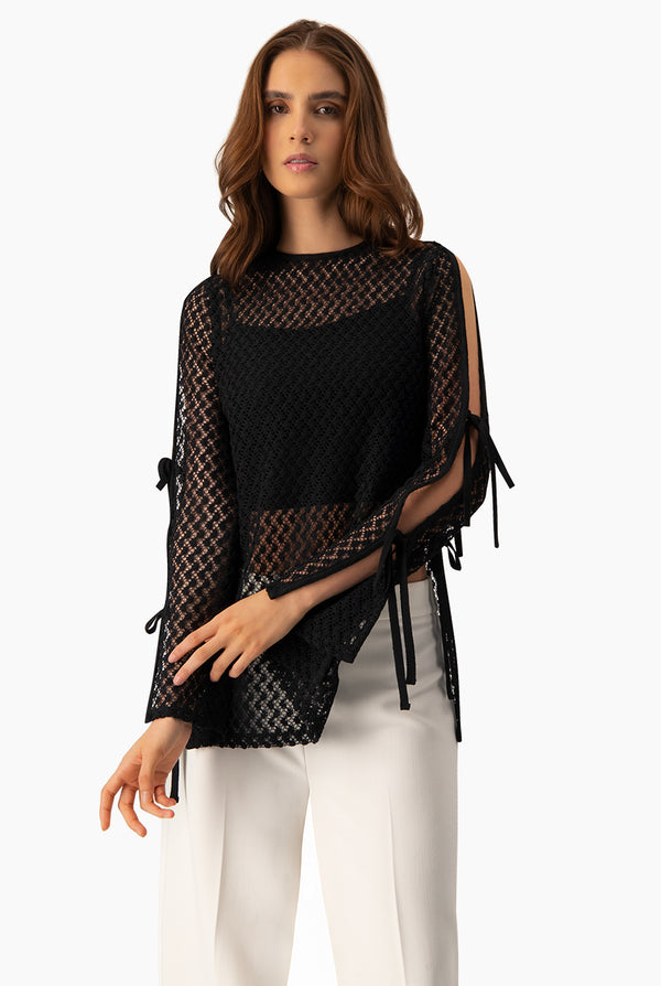 Bluson tejido con amarres