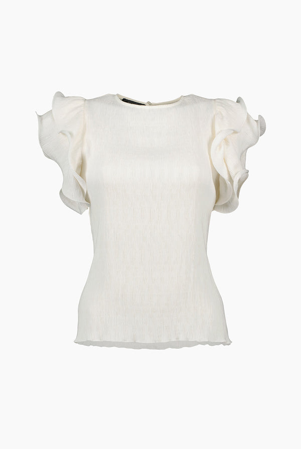 Blusa de manga volantes