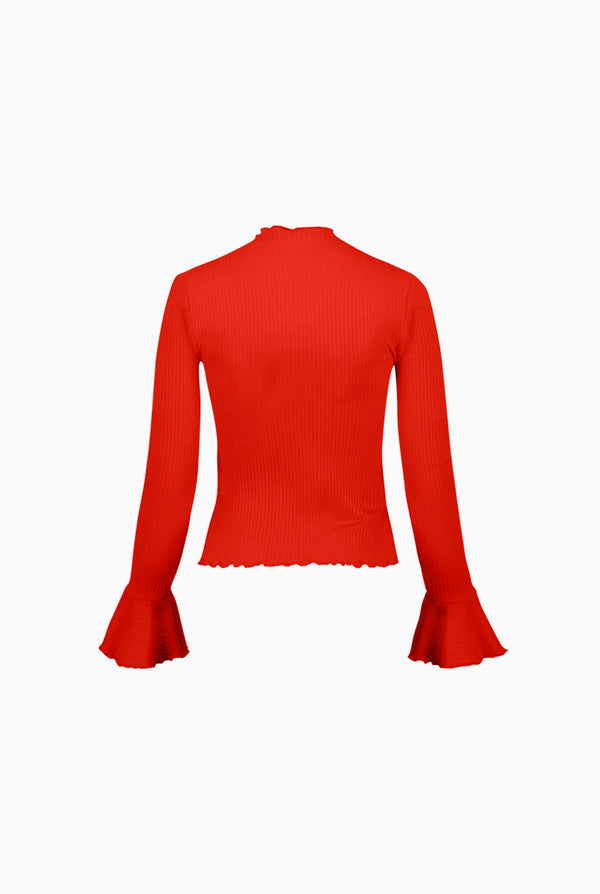 Blusa roja de cuello redondo