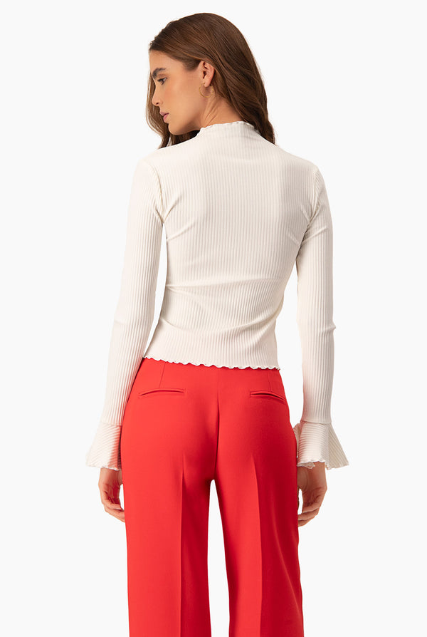 Blusa natural de cuello redondo