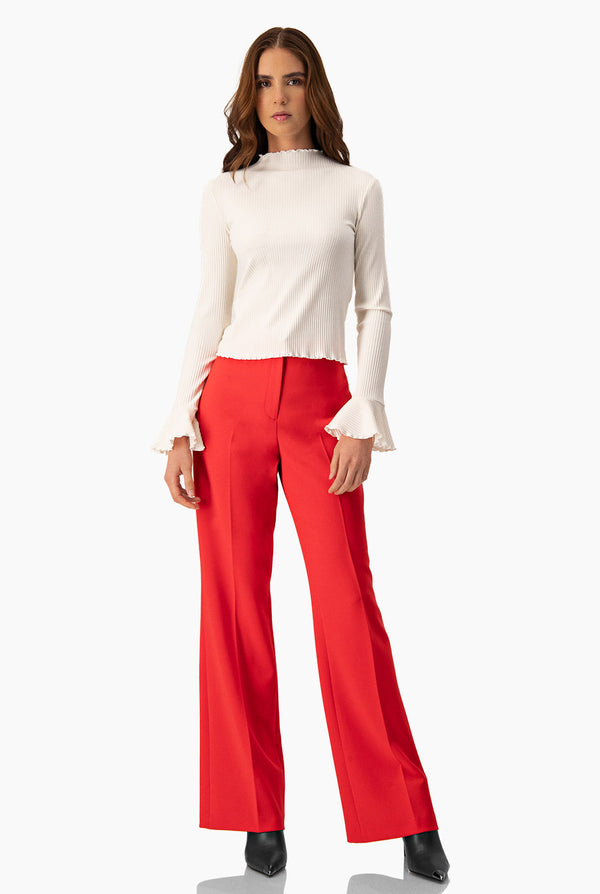 Blusa natural de cuello redondo