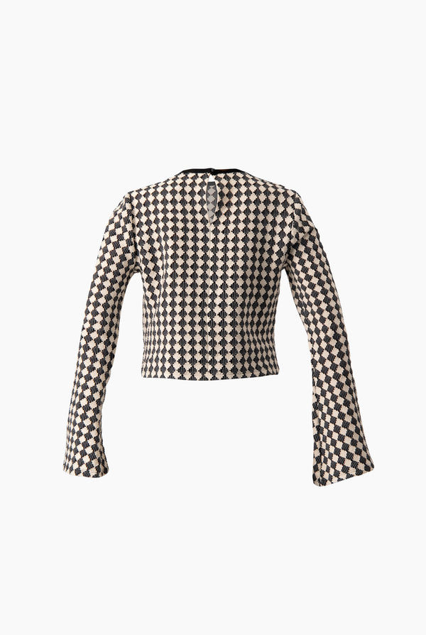 Blusa de manga larga acampanada