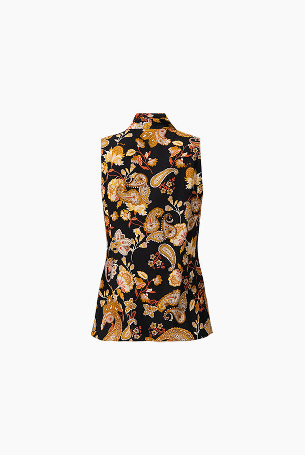 Blusa con cintas en cuello