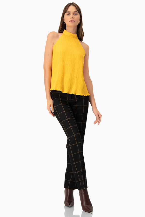 Blusa amarilla de cuello halter