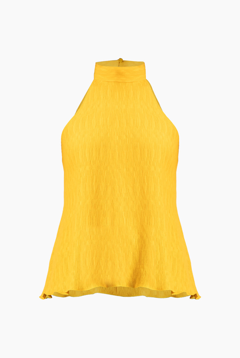 Blusa amarilla de cuello halter sin mangas
