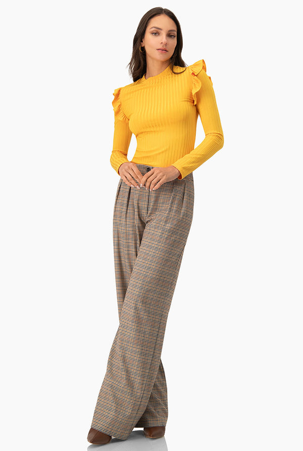 Blusa de manga larga volantes