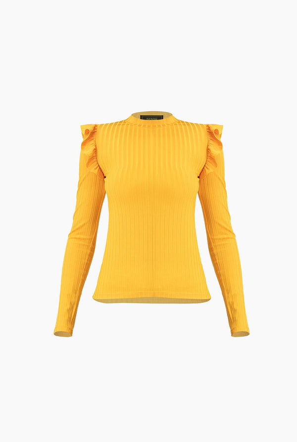 Blusa de manga larga volantes